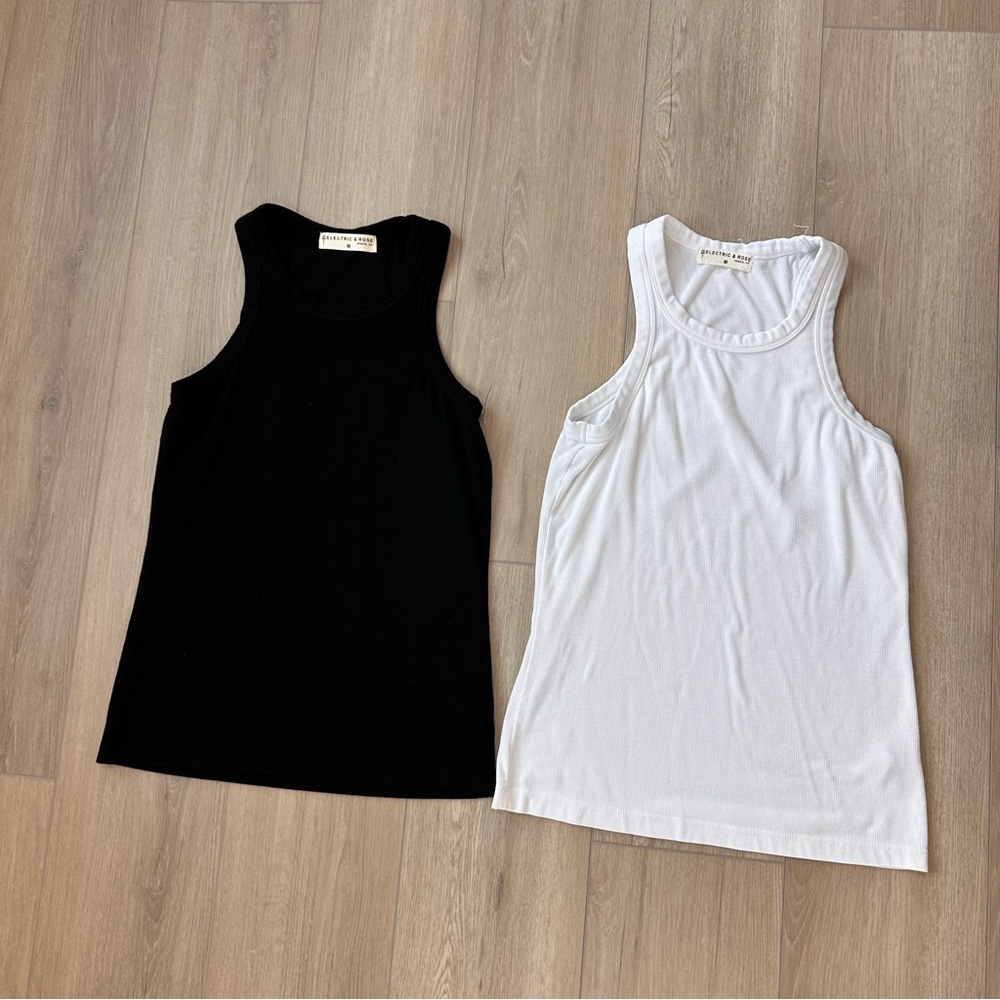 Electric & Rose Ribbed Halter Tank Bundle